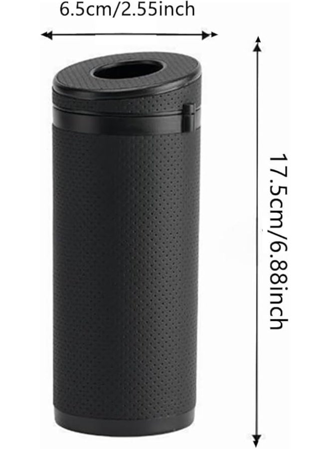 1PCS Car Tissue Holder, Tissues Cylinder Box, PU Leather Tissue Holder, for Car Container Tissues Tube, for Car Home Office Use ,Black - Image 3